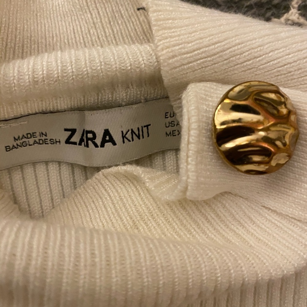 Gold Button Mock Neck Sweater